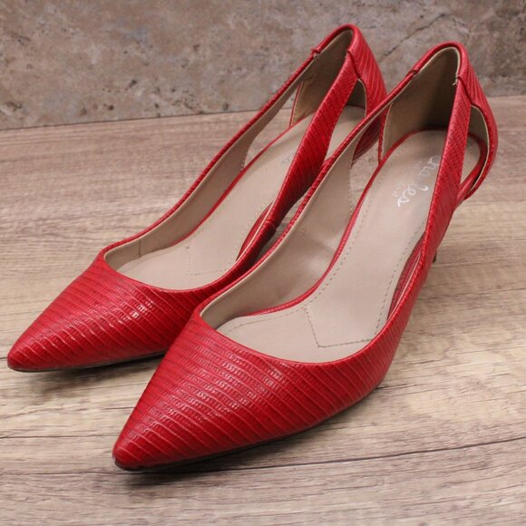 Charles By Charles David Addition Heels Pump Womens Size 8M Red Lizard - Picture 1 of 8